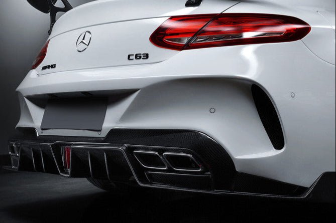 2015 - 2018 Mercedes Benz C-Class Coupe IMP Performance Partial Carbon Fiber Rear Bumper